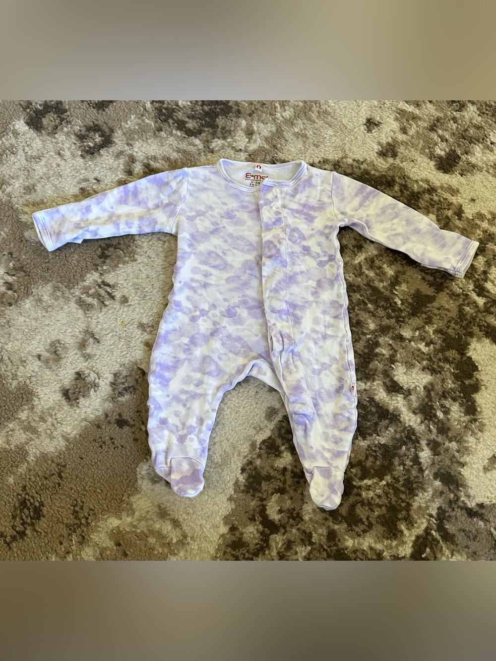Kids Lavender Tie-Dye Footed One-Piece
